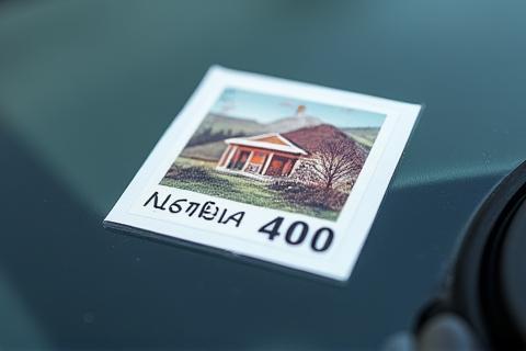 Beispiel einer österreichischen Klebevignette mit Jahreszahl