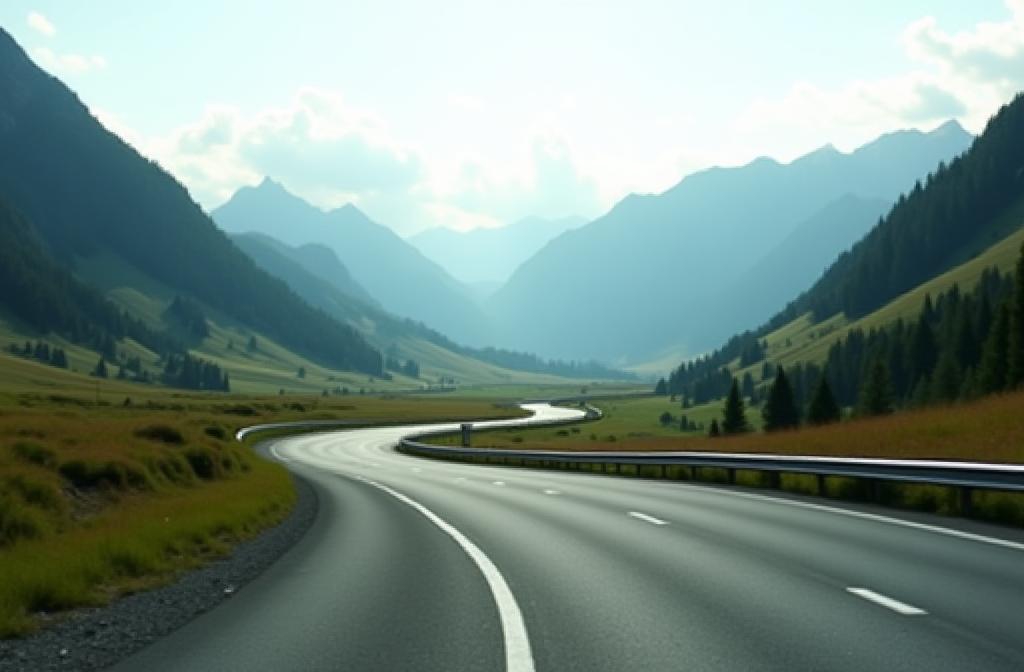 Malerische österreichische Autobahn umrahmt von Bergen